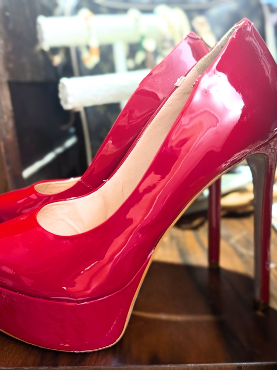 Shoes - Women's Red Patent Platform Stiletto Pumps